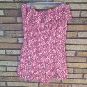 Vineyard Vines Pink & Peach Off-Shoulder Romper